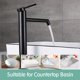 thumbnail image 5 of Grifo de baño ecológico, grifo de lavabo monomando ecológico con caño giratorio de 360° y tecnología Diamond Seal para un control del agua de fácil manejo, núcleo de latón macizo, color negro, 5 of 5