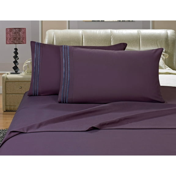 Elegant Comfort® 1500 Series Egyptian Quality Microfiber Deep Pocket Bedroom Sheet Set, California King, Purple