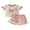 Apricot,Pink, variant on Loicainy Baby Toddler Girls Shorts Set, 6 12 18 24 Months 2T 3T 4T Short Sleeve Crew Neck Bow T-shirt with Shorts Contrast Color Summer Outfit