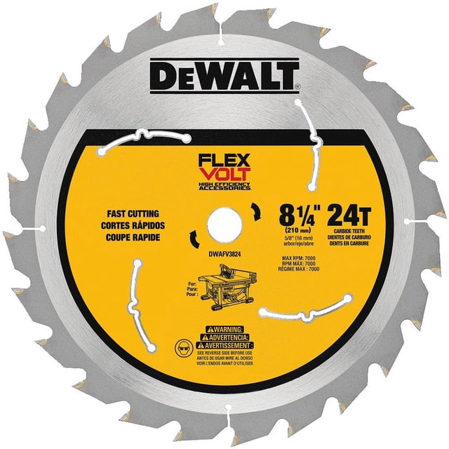 Hoja de sierra de mesa DEWALT DWAFV3824 Flexvolt 24T 210 mm
