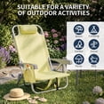 thumbnail image 5 of Ktaxon Backpack Beach Chair, 5-Position Protable  Beach Chair, Light-Weight Foldable Camping Chair with Back Storage Bag & Cooler Pouch and Side Bags for Beach Poolside (Low, Yellow), 5 of 10