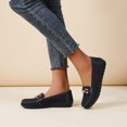 thumbnail image 4 of Mepaouo Loafers for Women Business Casual Shoes Comfortable Low Wedge Penny Loafer Slip on Work Flats, 4 of 8