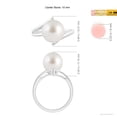 thumbnail image 5 of Angara Solitaire South Sea Cultured Pearl Bypass Split Shank Ring in 14K White Gold for Women | June Birthstone Jewelry for Her, 5 of 8