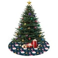 thumbnail image 3 of 30 Inch Christmas Tree Skirt – Velvet Plush Tree Mat, Soft Thickened Polyester with Red Ties, Single-Sided Printing, Available in 30in/36in/48in, Perfect for Holiday Xmas Tree Decoration, 3 of 7
