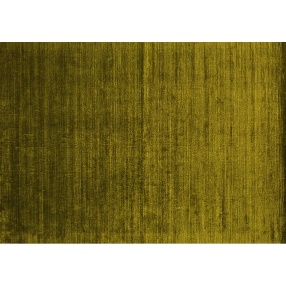 Ahgly Company Machine Washable Indoor Rectangle Abstract Yellow Contemporary Area Rugs, 5' x 8'