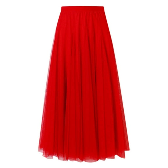 Women's Fashion Big Swing Skirt Thin A Line Skirt Solid Color Skirt Elegant Flowy Midi Skirt for Casual Wear