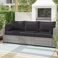 thumbnail image 6 of Snubbull 8-Piece Patio Furniture Cushions, Replacement Outdoor Cushions for 3-Seat Sectional Sofa, Waterproof & Zipped, 25.6"*23.6"*4", Grey, 6 of 8