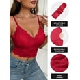 thumbnail image 5 of Aivtalk Women Lace Bralette Camisole Ladies Push Up Bra Pad Seamless Bandeau Floral Tank Tops Vest M Red, 5 of 7