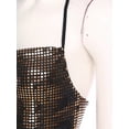 thumbnail image 6 of Yartina Women's Glittery Sequin Crop Top Sleeveless Halter Tank Top Rave Party Vest Camisole Brown One Size, 6 of 7