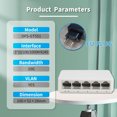 thumbnail image 1 of Interrupteur Ethernet 5 8 Ports UTP RJ45 Gigabit 1000 Mbps Mini Interrupteurs Réseau VLAN Ethernet Splitter Lan Hub Interrupteur 5 Ports 1000M Prise EU, 1 of 6