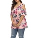 thumbnail image 5 of Camisa de mujer Blusa de manga corta con hombros descubiertos y estampado floral, rosa, XL Monstrate AP002473-11, 5 of 6