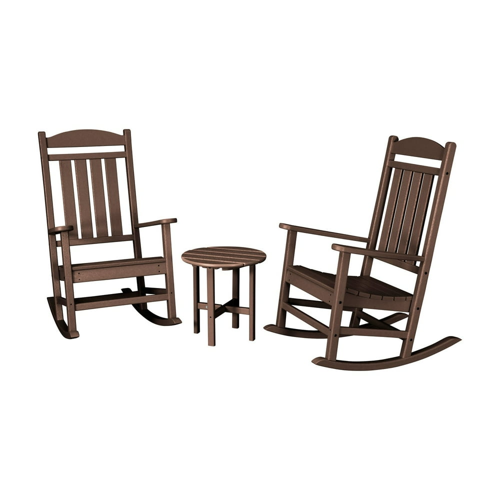 POLYWOOD Presidential 3 Piece Outdoor Rocking Chair Set