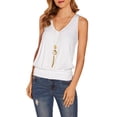 thumbnail image 1 of Dellytop Women V-Neck Sleeveless Tunic Knit Tank Top, 1 of 3