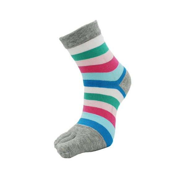 Meijiashe Gray Cotton 5-Toe Slipper Socks for Home, Sports, Travel