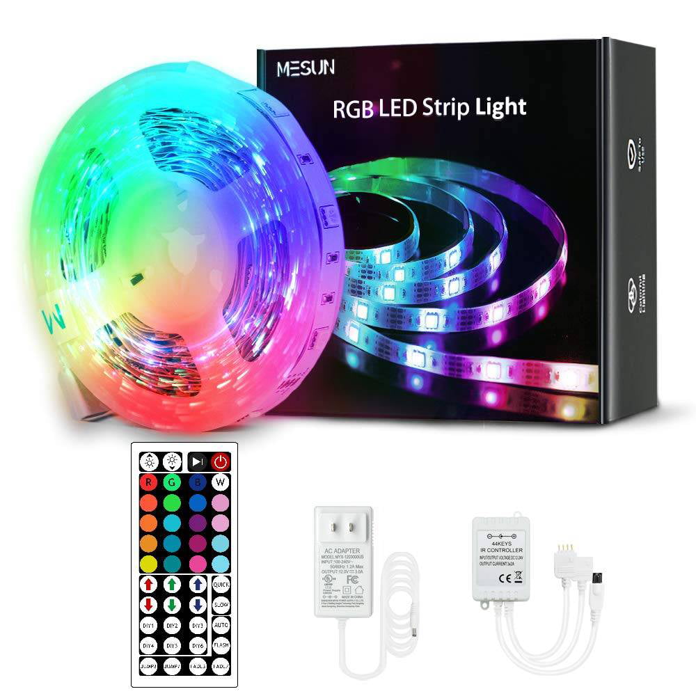 Details about   16.4ft RGB Led Strip Lights Waterproof Flexible with 44 Keys Remote 12V US Power 