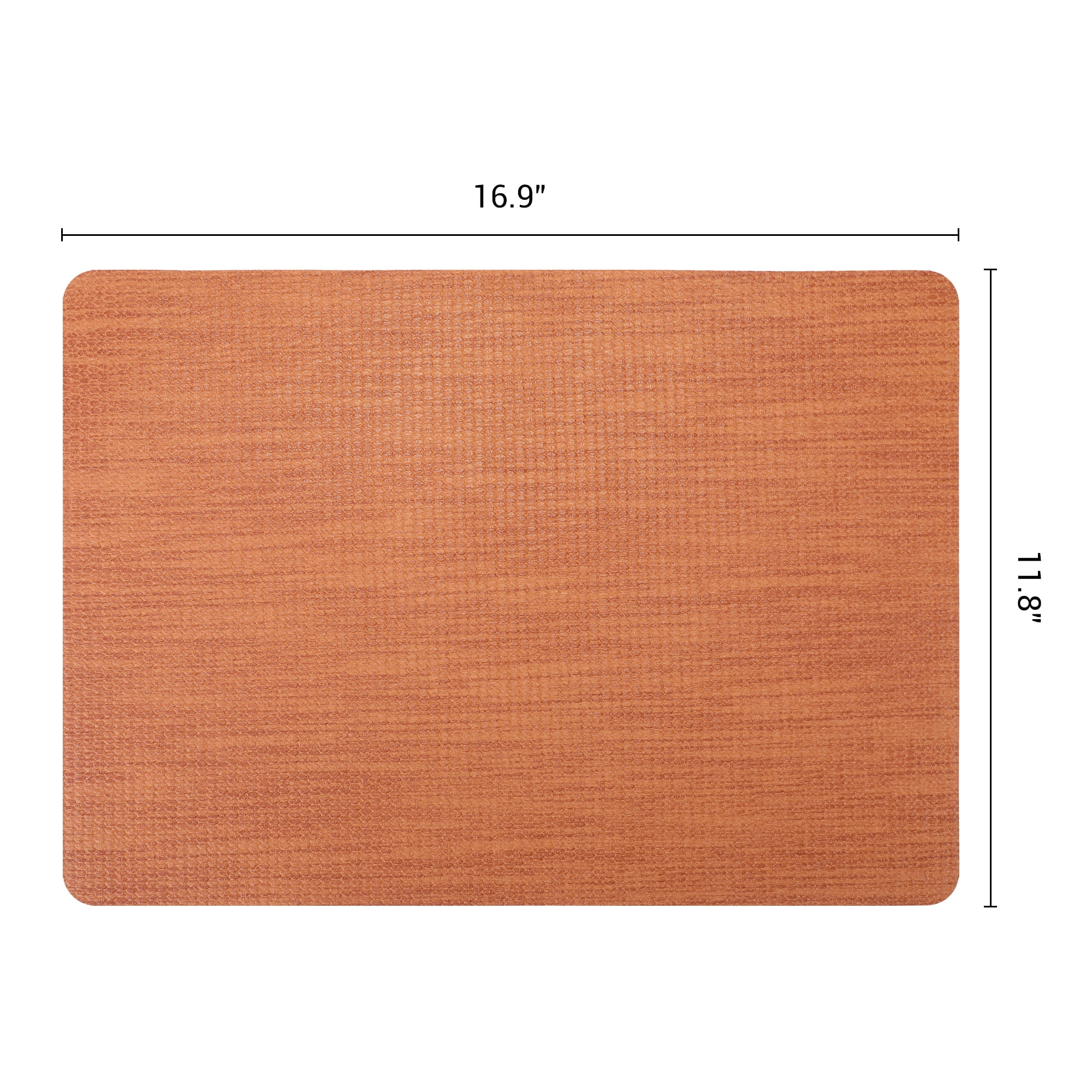 Unique Bargains 6pcs Faux Leather Table Mats for Kitchen Brown 16.9"x11.8"