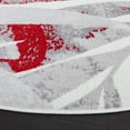 thumbnail image 3 of SAFAVIEH Skyler Bosworth Leaves Area Rug, Grey/Red, 6'7" x 6'7" Round, 3 of 8