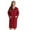 Red - Buffalo Plaid, variant on Dreamcrest Women’s Snap-Front House Coat Flannel Duster Robe with Pockets (Red - Buffalo Plaid, Large)