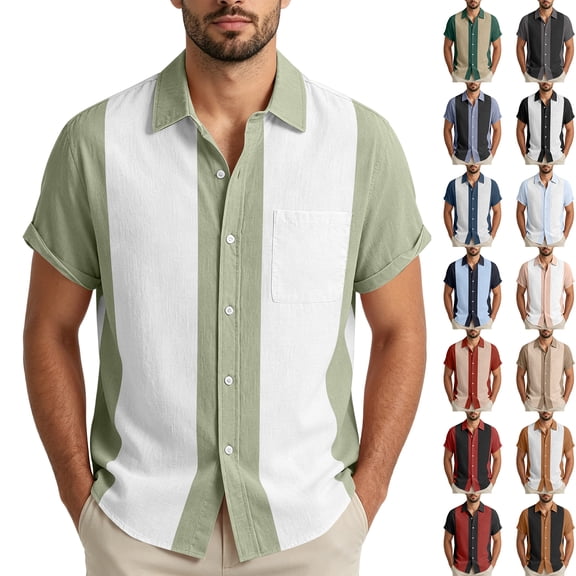 Bbyeadc Mens Short Sleeve Shirts Button Down Shirts Casual Beach Summer Shirts Wrinkle Free Vacation Shirts,Camel(XL)