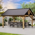 thumbnail image 6 of 15' x 13' Wooden Hardtop Gazebo with Ceiling Hook, 6 of 11