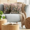 thumbnail image 5 of Ambesonne Floral Eucalyptus Throw Pillow Cover 2 Pack, Boho Wild Garden, 24", Rose and Olive Green, 5 of 7