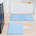 thumbnail image 1 of Lavish Home 67-16-B 2 Piece Memory Foam Striped Bath Mat Set - Blue, 1 of 1