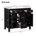 thumbnail image 2 of Harper & Bright Designs 36" Bathroom Vanity with Sink, Bathroom Combo Cabinet Undermount Sink with Storage Drawers and 2 Doors, Black, 2 of 15