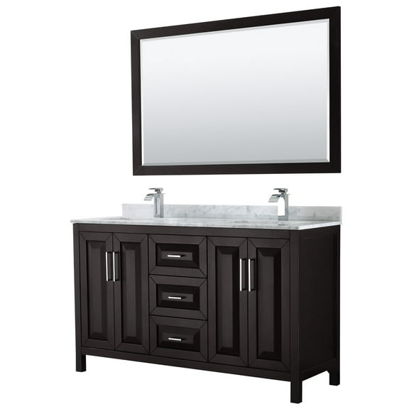 Wyndham Collection Wcv252560dunsm58 Daria 60" Free Standing Double Vanity Set - Dark