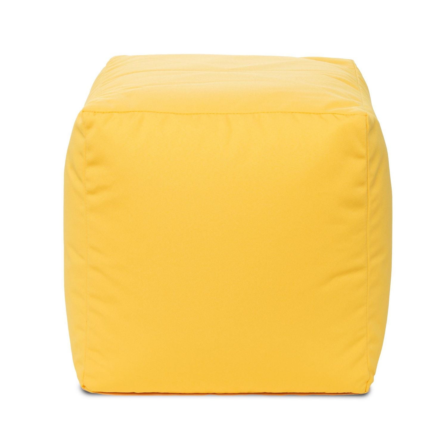Gouchee Home Cube Soleil Outdoor/Indoor Yellow Ottoman Pouf – Waterproof Cube Pouf with Polystyrene Bead Filling, Lightweight Modern Seating for Patio, Deck, or Living Room