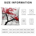 thumbnail image 5 of GOSMITH Throw Pillow Covers Cherry Blossom Flower Red Square Pillowcase for Home Decor Sofa Car Bedroom Pillow White, 5 of 5