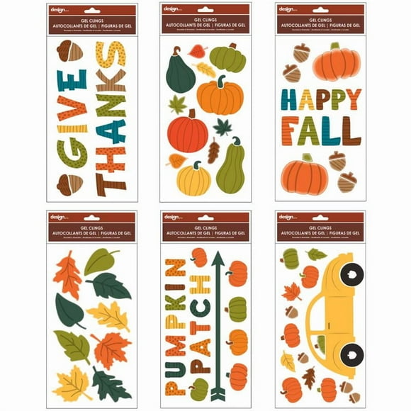 FALL WINDOW CLINGS(Pack of 72)