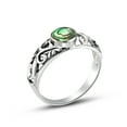 thumbnail image 7 of Intricate Lace Swirl Vines Round Abalone Shell Sterling Silver Ring-8, 7 of 7
