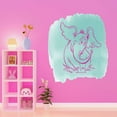 thumbnail image 3 of Cute Cartoon Elephant Vinyl Watercolor Design Wall Art Sticker Designs Vinyl Stickers For Home House Walls Rooms Windows Bedroom Decoration Size (28x28 inch), 3 of 3