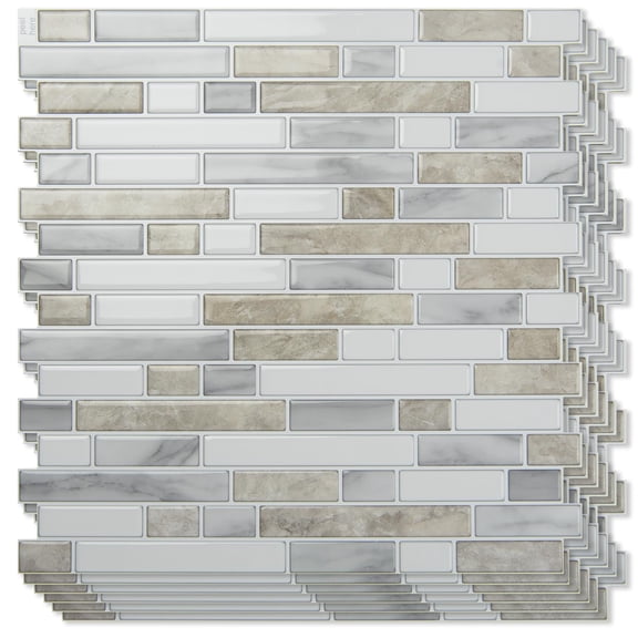 Art3d Azulejos autoadhesivos impermeables de 10 hojas, beige