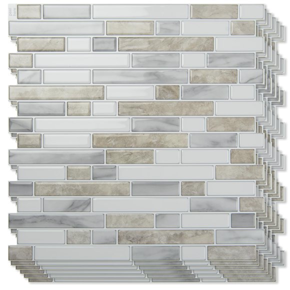 Art3d Azulejos autoadhesivos impermeables de 10 hojas, beige