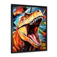 thumbnail image 2 of Designart "Colorful Cubist T-Rex II" Animals Framed Wall Art - Modern Colorful Dinosaur Bedroom Framed Canvas Wall Art, 2 of 6