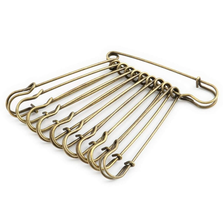 Spencer 20pcs Large Safety Pins, 3 inch Heavy Duty Safety Pins Assorted, Big Safety Pins for Clothes, Metal Spring Lock Pins for Blanket Crafts Skirts