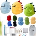 thumbnail image 1 of PENGXIANG Beginner Crochet Kit Cute Colorful Dinosaurs Crochet Kit Professional Crochet Starter Kit for Adults and Kids, 1 of 9