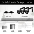 thumbnail image 4 of MERIVILLE 1-Inch Diameter Granville End Cap Single Window Treatment Curtain Rod, 48-Inch to 84-Inch, Black, 4 of 9