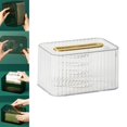 thumbnail image 4 of Caja de Pañuelos Dispensador de Pañuelos de Borde Redondeado para Organizador de Baño de Dormitorio Blanco Transparente+Caja de Pañuelos Dispensador D Soledad Caso de tejido, 4 of 9