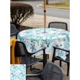 thumbnail image 5 of Outdoor Tablecloth with Umbrella Hole for Patio/Picnic/Party/Camping, Ocean Coral Waterproof Table Cloth Square Cover Washable, Summer Nautical Coastal Coral Starfish Blue Green (60"x 60"), 5 of 8