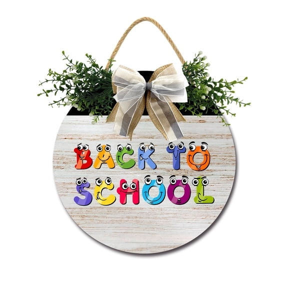 Eveokoki Back To School Door Sign Classroom Door Hanger Back to School Decorations for Pre School,Elementary and Middle School,Wreaths Decor Sign Front Door