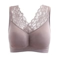 thumbnail image 1 of Kcodviy Women's Lace Tank Top Tan Sports Bra Thin Style Ribless Gather Mesh Sports Bra Women Bras Plus Size Front Hook Sports Bra Pack Small Sports Bras for Women, 1 of 3