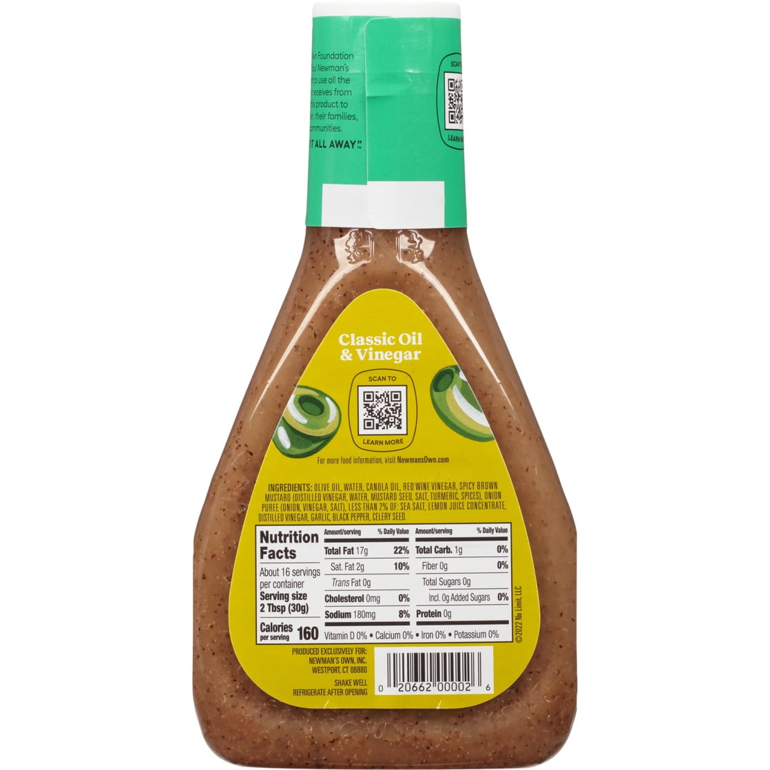 Newman's Own Classic Oil & Vinegar Dressing 16 fl oz