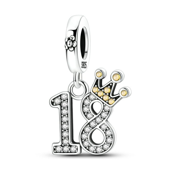 Number 18 Charm, Compatible with Most Bracelet, Charm for Bracelet