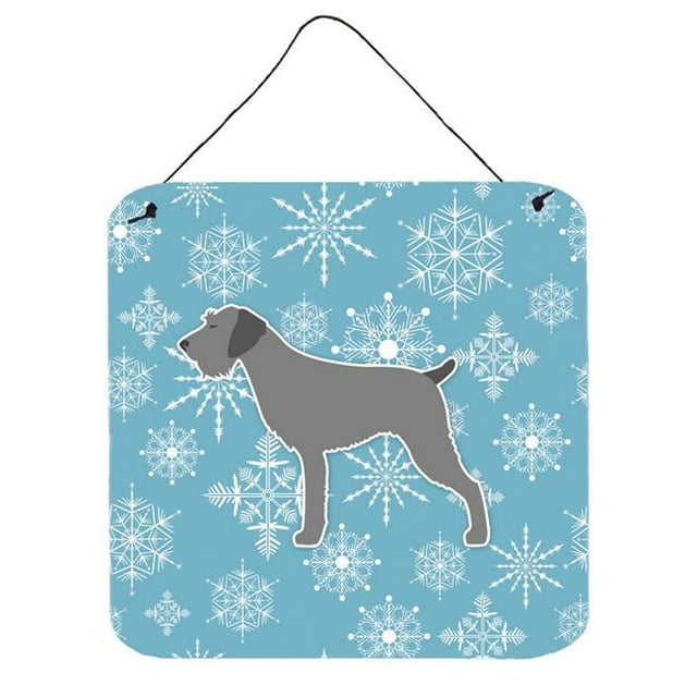 Flocon de Neige d'Hiver German Wirehaired Pointer Impressions Murales Ou de Porte