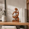 thumbnail image 6 of 12" Wooden Handmade Abstract Sculpture Handcrafted "The Thinker" Home Decor Decorative Figurine Accent Decoration Hand Carved Thinking Man Statue, 6 of 7