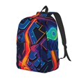 thumbnail image 1 of Easygdp Neon City Map for Durable Canvas Laptop Backpack - Adjustable Shoulder Strap, Large Capacity, Fits 15-17in Laptops, for School, Work, Travel-Small, 1 of 5