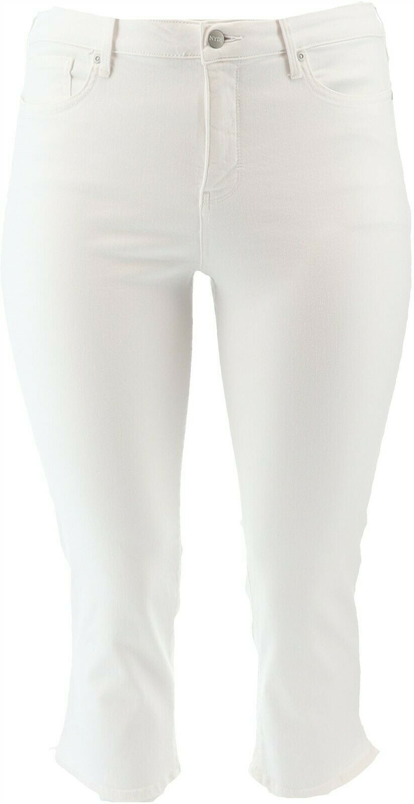 NYDJ - NYDJ Skinny Capri Jeans Side Slits -Optic White Women's A350795 ...