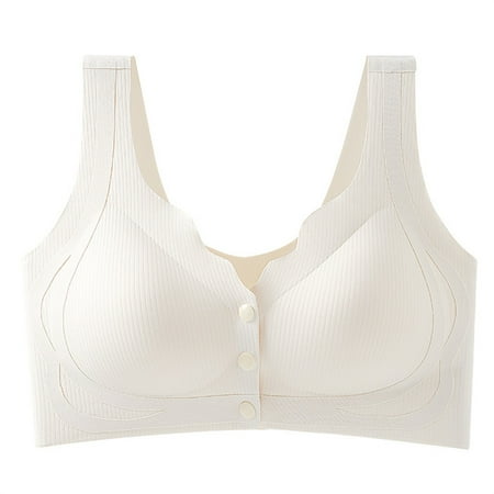 Chuancc Bras for Women Push Up Bra Women s Fashionable And Casual Non Wired Front Buckle Vest Style Bra Push Up Bras for Women White XL Clearance